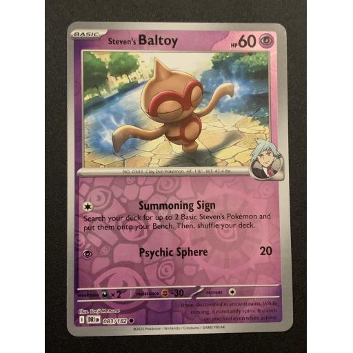 Steven's Baltoy 083/182 - Reverse Holo Common