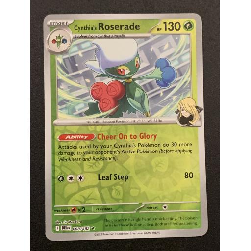 Cynthia's Roserade 008/182 - Reverse Holo Rare
