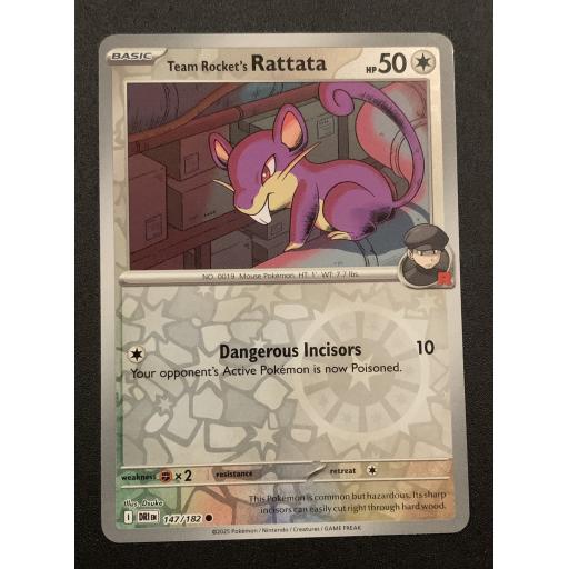 Team Rocket's Rattata 147/182 - Reverse Holo Common