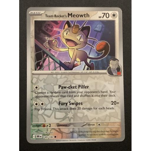 Team Rocket's Meowth 149/182 - Reverse Holo Common