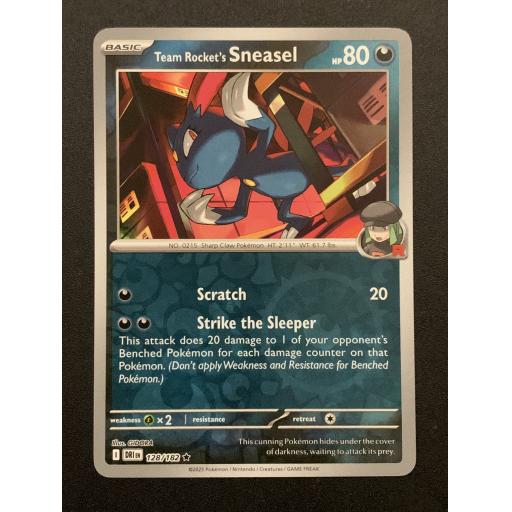 Team Rocket's Sneasel 128/182 - Reverse Holo Rare