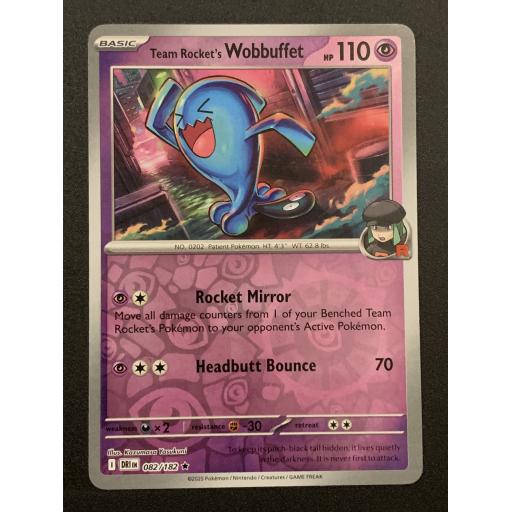 Team Rocket's Wobbuffet 082/182 - Reverse Holo Rare