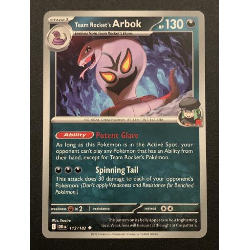 Team Rocket's Arbok 113/182 - Uncommon