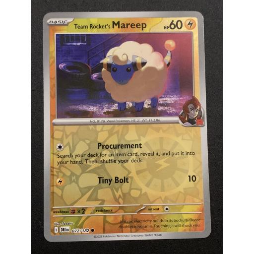 Team Rocket's Mareep 072/182 - Reverse Holo Common