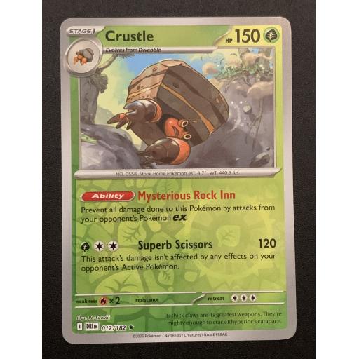Crustle 012/182 - Reverse Holo Rare