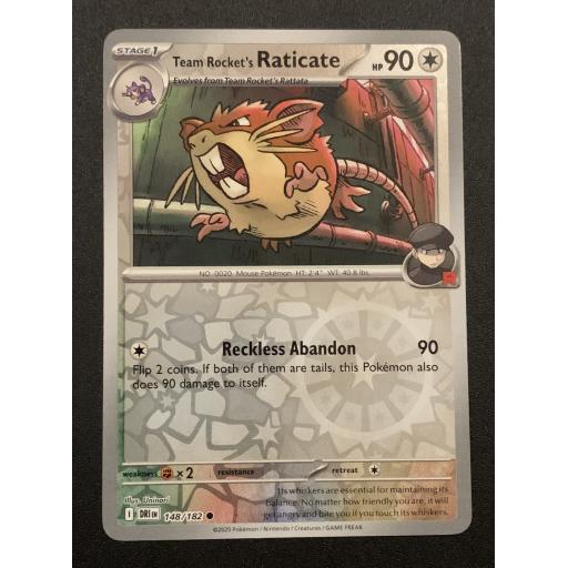 Team Rocket's Raticate 148/182 - Reverse Holo Common
