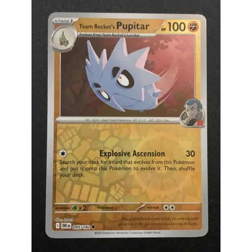 Team Rocket's Pupitar 095/182 - Reverse Holo Common