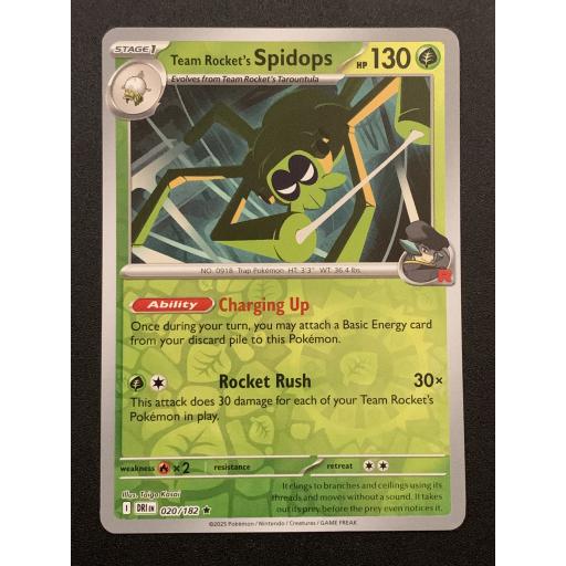 Team Rocket's Spidops 020/182 - Reverse Holo Rare