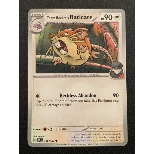 Team Rocket's Raticate 148/182 - Common